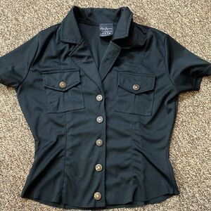 Leg Avenue Top Blouse Size ML Cropped